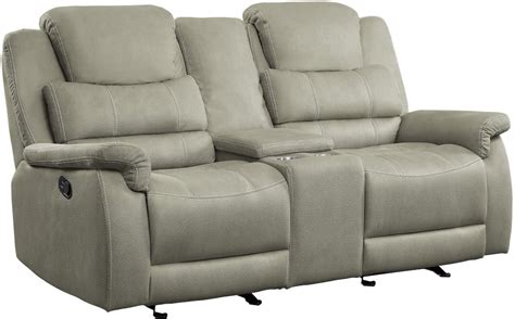 Homelegance Living Room Double Glider Reclining Love Seat With Center
