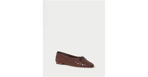 Loeffler Randall Landry Chocolate Woven Ballet Flat In Brown Lyst