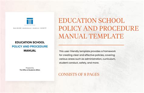 Education School Policy And Procedure Manual Template In Word PDF