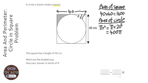 I have used the rect() function from the grid package and the draw.circle however i end up with the circle lapping out of the square in the vertical dimension like this: Area And Perimeter: Circle in Square Problem (Grade 5 ...