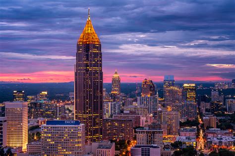 Atlanta Skyline At Sunset Stock Photo Download Image Now Istock