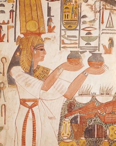 Queen Nefertari Making An Offering Of Wine Detail Tumbex