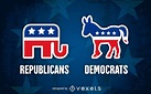 Republican And Democrat Party Symbols - Vector Download