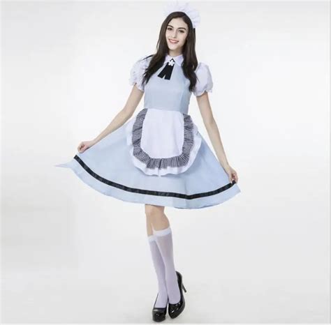 Halloween Maid Costumes Womens Adult Alice In Wonderland Costume Suit Maids Lolita Fancy Dress