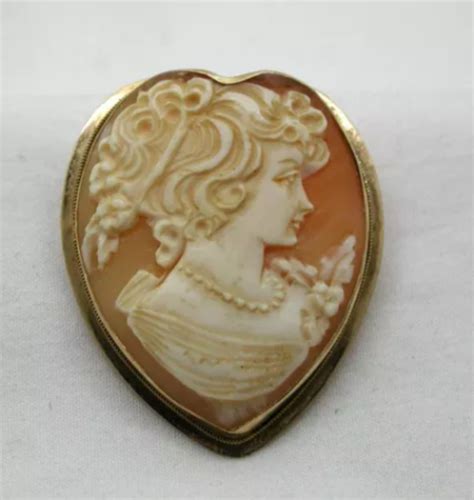 Heart Shaped Cameo Art Ancien Cameo Ring Brooch Jewelry Vintage