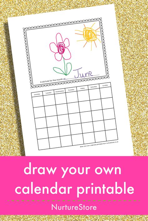 Draw Your Own Calendar Free Printable For Kids Nurturestore Kids