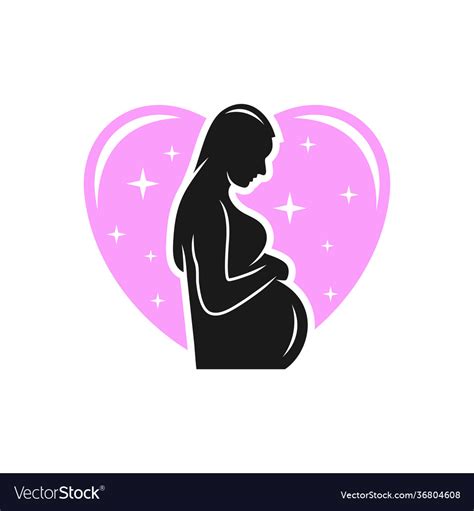 Logo Design For Pregnant Woman Symbol Royalty Free Vector