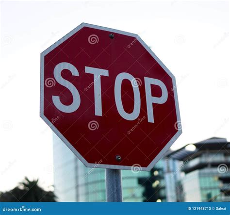 Stop Sign In Red And White Color Stock Image Image Of Brake Slow