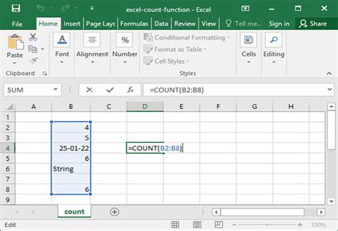 How To Use Excels Count Function Deskbright