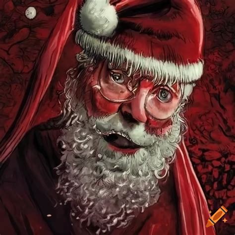 Illustration Of Santa Claus By Junji Ito On Craiyon