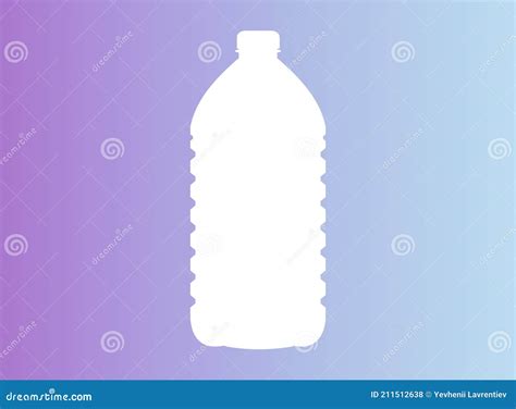 Silhouette Of A Liter Plastic Bottle On A Colored Background Water