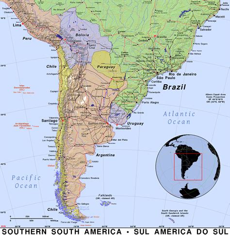 Southern South America · Public Domain Maps By Pat The Free Open