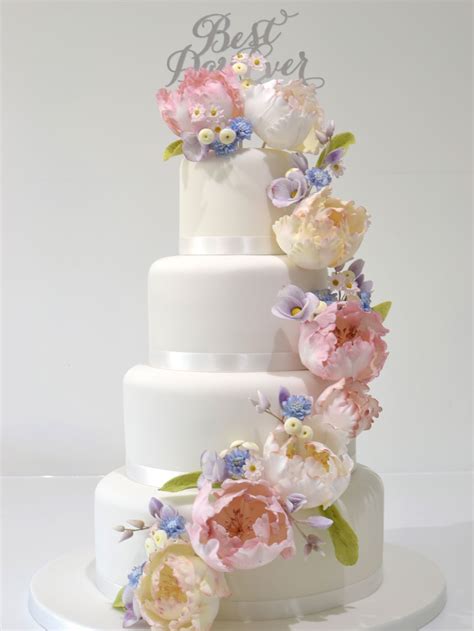 Amazing Wedding Cake Peony Cascade The Little Sugar Box