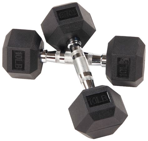 Everyday Essentials Rubber Encased Hex Dumbbells 10 Lbs Pair Walmart