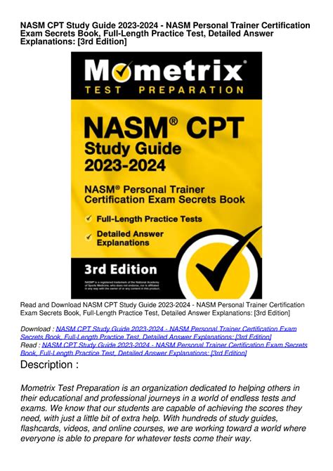 Epub Nasm Cpt Study Guide 2023 2024 Nasm Personal Trainer