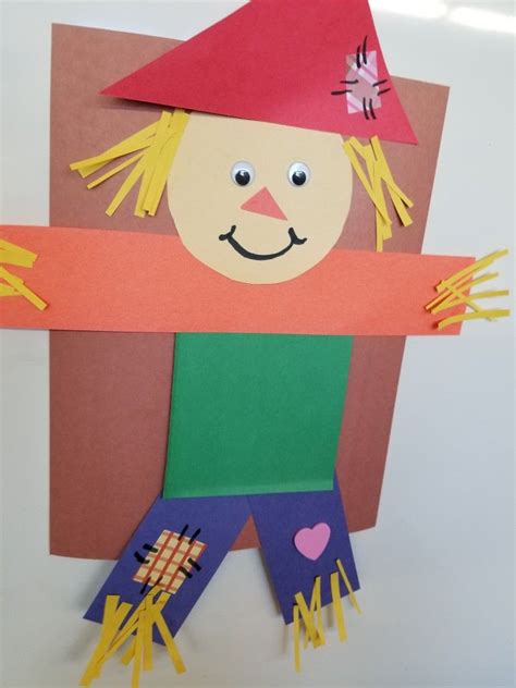 Shape Scarecrow Halloween Crafts Preschool Preschool Crafts Fall Scarecrow Crafts