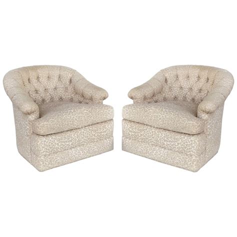 Browse all of it here. Upholstered Swivel Club Chairs with Tufted Backs, Pair For ...