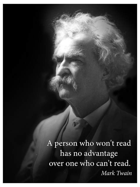 A Person Who Wont Read Quote By Mark Twain Portrait Poster Young N