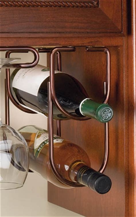 A bar cart or serving. Wine Bottle Rack Double Under Cabinet Organizer (4 1/4"W x ...
