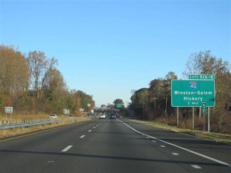 North Carolina Interstate 77 Northbound Cross Country Roads