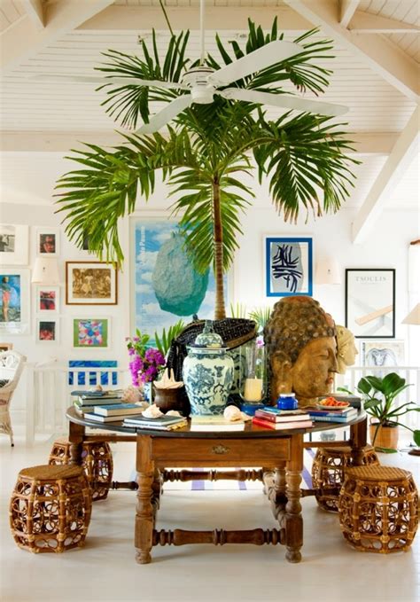 For an elegant island vibe, add billowing. Tropical Decor