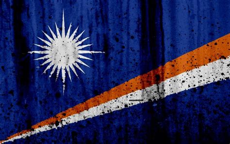 Download Wallpapers Marshall Islands Flag 4k Grunge Flag Of Marshall
