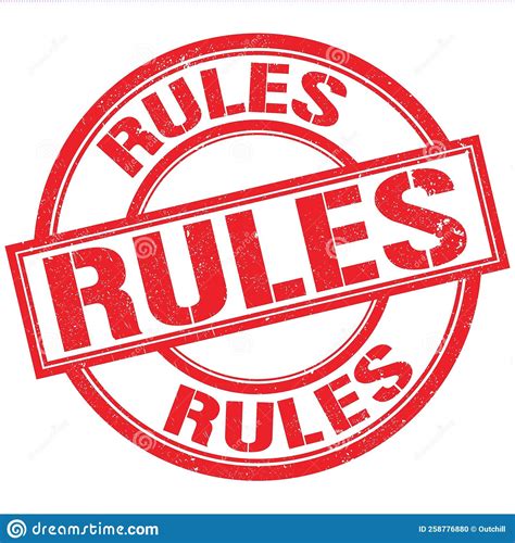 Rules Text Written On Red Stamp Sign Stock Illustration Illustration