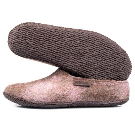 Natural Rubber Sheet Felted Slippers Rubber Soles Burebure Natural