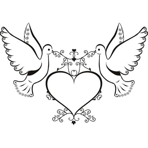 Love Birds Doves Heart Wall Sticker