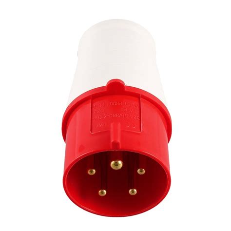 Red 415v 32 Amp 5pin Industrial Plug And Wall Socket Waterproof Ip44 Plug