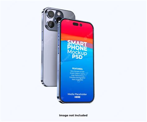Premium Psd Realistic Iphone 14 Pro Max 3d Smartphone Screen Mockup