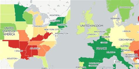 A Map Of Life Expectancy In The Us And Europe Indy100 Indy100
