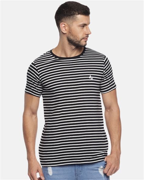 Buy Mens Black Striped T Shirt For Men Black Online At Bewakoof