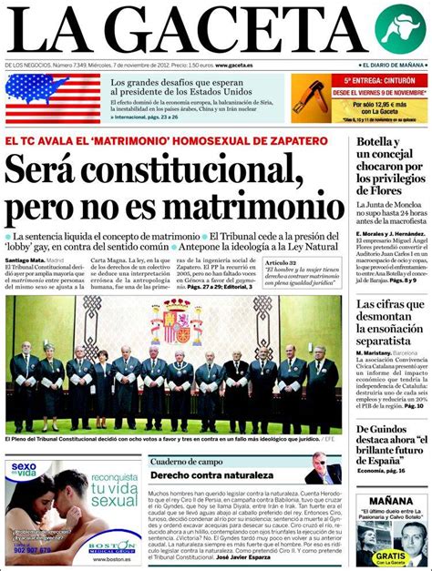 Periódico La Gaceta España Periódicos De España Edición De