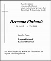 Traueranzeigen von Hermann Ehrhardt | Trauer-in-NRW.de