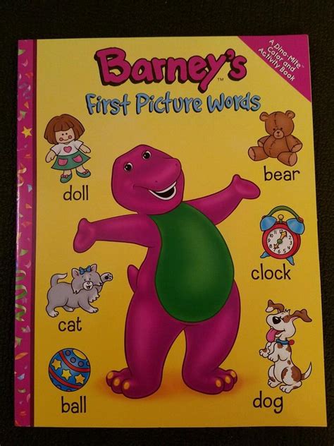 Barney And Baby Bop Coloring Books Lot Paint With Water First Words