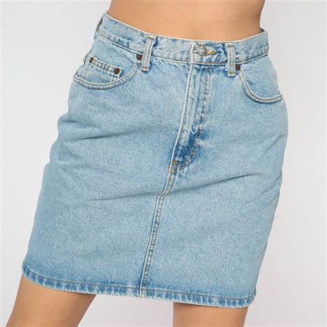 Calvin Klein Skirt 90s Jean Skirt Denim Mini Skirt Ck Pencil Skirt High Waist Preppy Retro