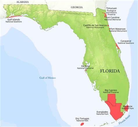 Map Of Florida National Parks Cities And Towns Map