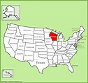 Wisconsin location on the U.S. Map