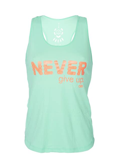 Fitness Top Light Green Fitness Tank Top With Text Skin Fit Laser