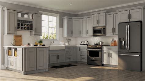 Shaker Specialty Cabinets In Dove Gray Kitchen The