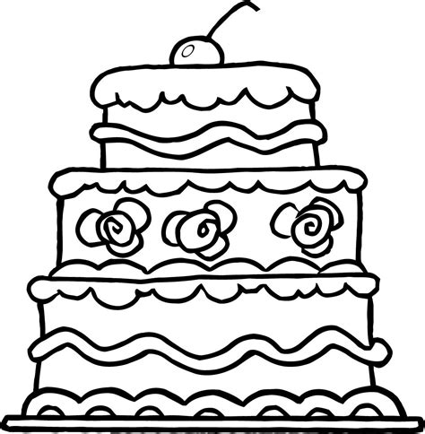 This cake coloring page can be used by kindergarten, preschoolers and 1st graders. Cake coloring pages to download and print for free