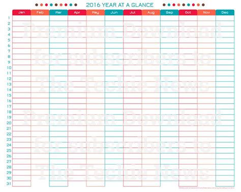 Free Printable Year At A Glance Calendar Calendar Template 2023