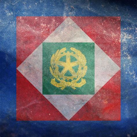Top View Of The President Italy Retro Flag With Grunge Texture