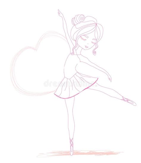 Beautiful Ballerina Graphic Doodle Illustration Stock Vector