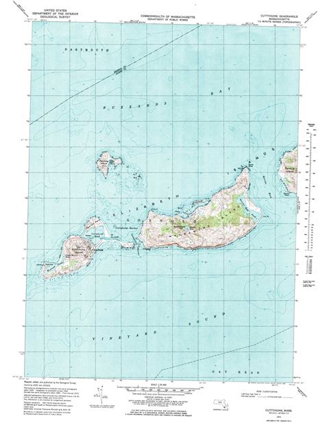 Cuttyhunk Topographic Map 125000 Scale Massachusetts