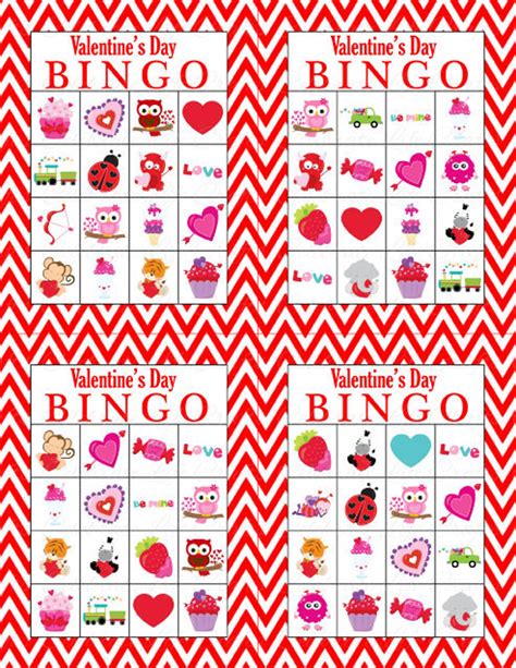 San Valentín Bingo Juego 60 San Valentín Para Imprimir Tarjetas De