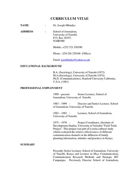 Assistant city manager resume example. Cv Template Kenya | Cv template, Cv template download ...