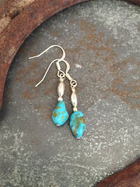 Southwestern Turquoise Earrings Natural Turquoise Nugget Etsy