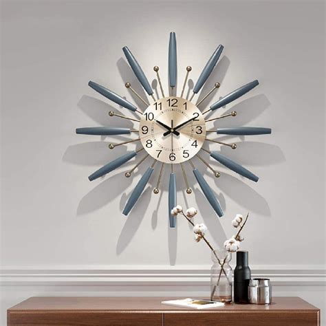 Rfghj Large Metal Wall Clock Modern Design Creative Nordic Simple